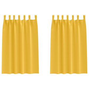 vidaXL M&ouml;rkl&auml;ggningsgardiner med Ringar 2 st Senapsgul 175 x 140 cm