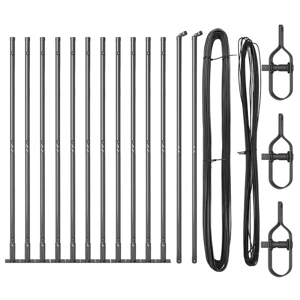 vidaXL St&auml;ngselstolpe 13 pcs Gr&aring; St&aring;l