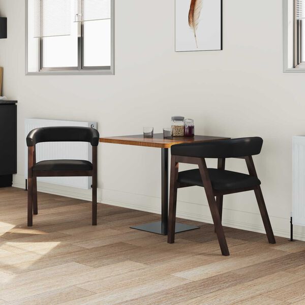 vidaXL Matstolar 2 pcs Ljusbrun 54 x 57 x 73 cm Massivt gummitr&auml;