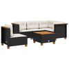 vidaXL Loungegrupp med dynor 6 delar svart konstrotting