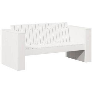 vidaXL Tr&auml;dg&aring;rdsoffa Vit 134 x 60 x 62 cm Massiv furu