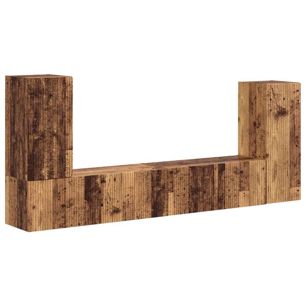 vidaXL TV-b&auml;nkset 4 pcs Gammalt tr&auml; Konstruerat tr&auml;