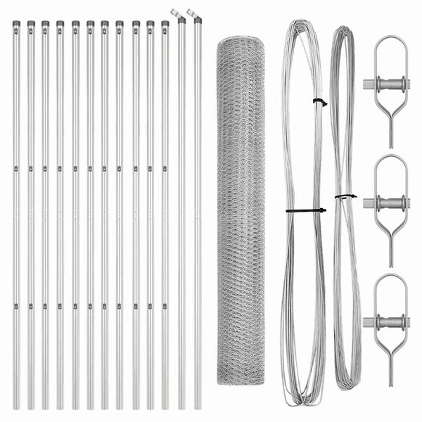 vidaXL St&auml;ngselstolpe Silver 25 x 1,2 m (13 mm n&auml;t) St&aring;l
