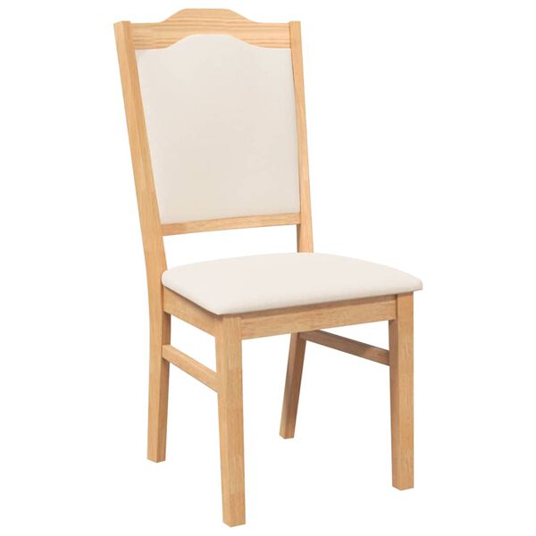 vidaXL Matstolar med dynor 2 st massivt trä gummi