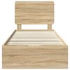 vidaXL S&auml;ngram med l&aring;da med lagring Sonoma-ek 90 x 200 cm Ingenj&ouml;rstr&auml;