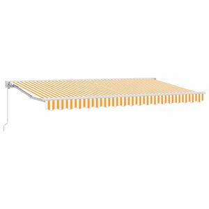 vidaXL Markisram Gul och Vit 350 x 200 cm Polyester med PU-bel&auml;ggning