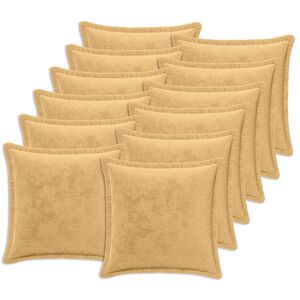 vidaXL Kasta Kudde 12 st HOUTEN Taupe 40 x 40 cm Flanell