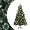 vidaXL Konstgjord julgran med kulor 120 cm 150 LED-lampor Varmvit