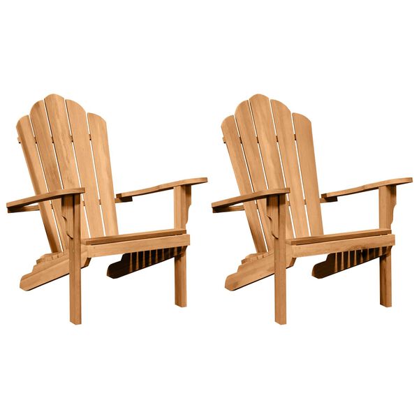 vidaXL Adirondackstol 2 pcs Brun 78 x 77 x 95 cm Massivt teaktr&auml;