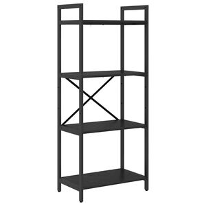 vidaXL Hyllsystem 4 niv&aring;er 56 x 34 x 133,5 cm Konstruerat tr&auml; Svart Ek