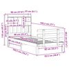 vidaXL S&auml;ng med bokhylla utan madrass 90x190cm massiv furu