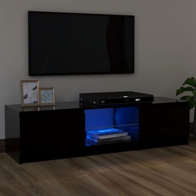 vidaXL TV-bänk med LED-belysning svart 120x30x35,5 cm