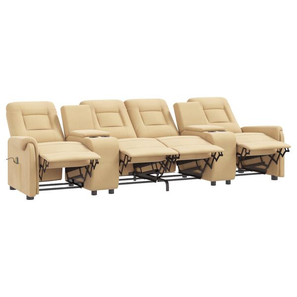 vidaXL Massagefåtölj med kopphållare 4-sits gräddvit