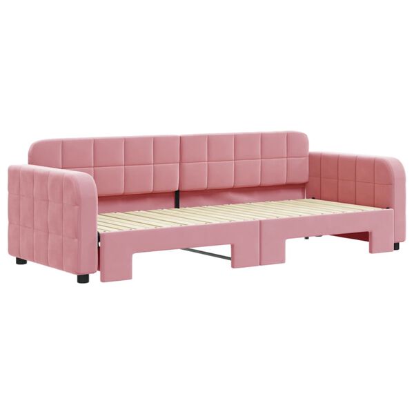 vidaXL Dagb&auml;dd utdragbar rosa 80x200 cm sammet