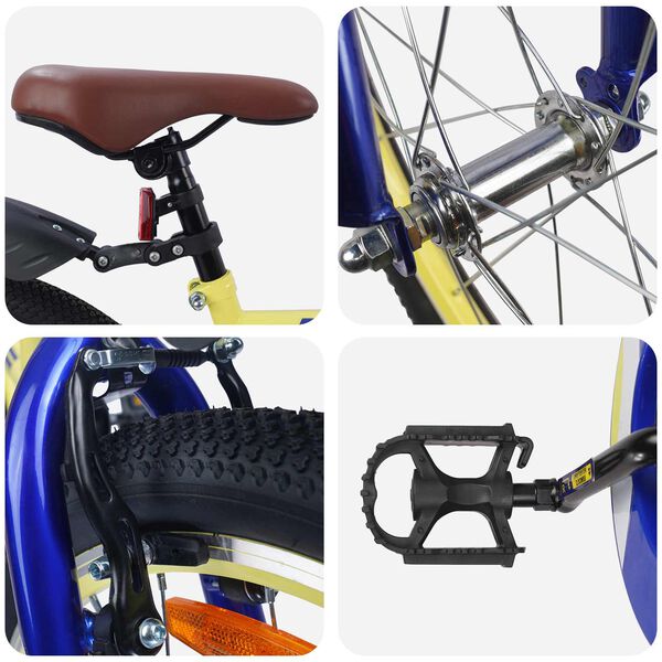 vidaXL Barncykel 18 Tum f&ouml;r 5-7 &aring;r gamla Gul