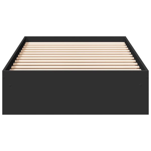 vidaXL Sängram med lådor svart 75x190 cm konstruerad trä