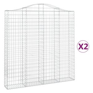 vidaXL Gabioner b&aring;gformade 2 st 200x30x200/220 cm galvaniserat j&auml;rn
