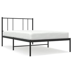 vidaXL S&auml;ngram med huvudgavel metall svart 90x190 cm