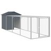 vidaXL H&ouml;nshus med g&aring;rd antracit 117x405x123 cm galvaniserat st&aring;l