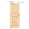 vidaXL Skjutd&ouml;rr Naturlig och vit 90 x 210 cm Massiv furutr&auml;d&ouml;rr