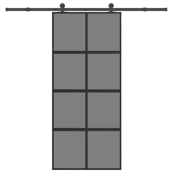 vidaXL Skjutd&ouml;rr med beslagset h&auml;rdat glas och aluminium 90x205 cm