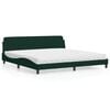 vidaXL Bed with Mattress "Dover" Dark Green 200x200 cm Velvet