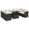 vidaXL Loungegrupp 10 delar med svarta dynor konstrotting