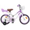 vidaXL Barncykel Med St&ouml;dhjul 12 Tum f&ouml;r 2-4 &aring;ringar Lila