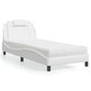 vidaXL Bed "Viana" with Mattress White 90x200 cm Faux Leather