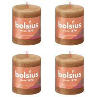 Bolsius Rustika blockljus 4-pack 80x68 mm kryddbrun