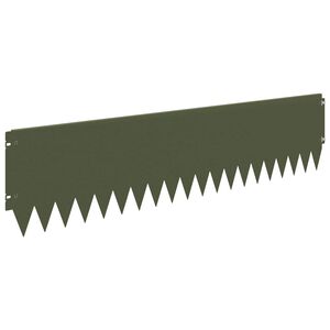 vidaXL Kant f&ouml;r gr&auml;smatta 10 st 103 x 25 cm St&aring;l Olivgr&ouml;n
