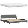 vidaXL Bed with Mattress "Hanko" Dark Grey 200x200 cm Fabric
