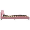 vidaXL Bed Frame with Headboard "Dover" Pink 120x200 cm Velvet