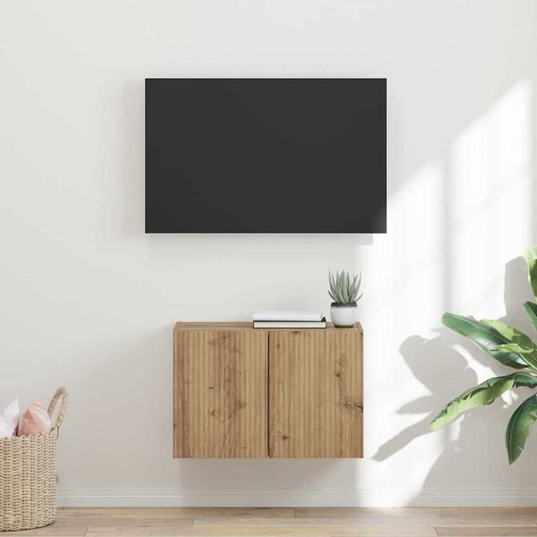 vidaXL TV V&auml;gghylla Artisan Ek 59,5 x 31 x 40 cm Konstruerat tr&auml;