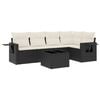 vidaXL Loungegrupp med dynor 6 delar svart konstrotting