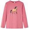 vidaXL T-shirt med l&aring;nga &auml;rmar f&ouml;r barn gammelrosa 128