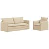 vidaXL Soffa 2 pcs Kr&auml;m 196 x 82 x 85 cm tyg