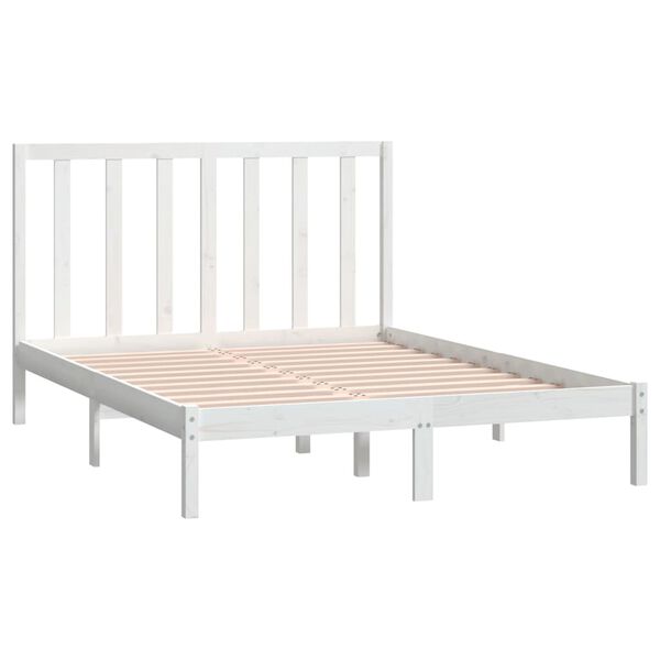 vidaXL S&auml;ngram utan madrass vit 135x190 cm massiv furu