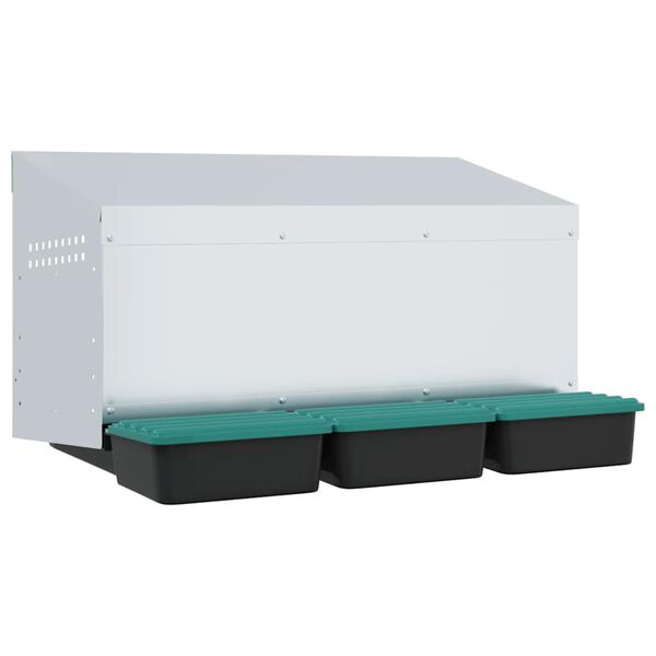 vidaXL H&ouml;nsholk 3 fack V&auml;ggmonterad galvaniserad st&aring;l