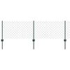 vidaXL St&auml;ngsel med stolpe Gr&ouml;n 0,6 x 25 m St&aring;l och PVC