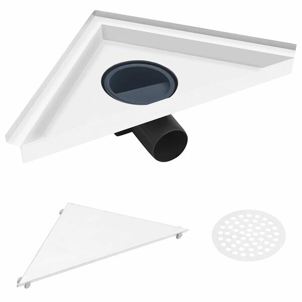 vidaXL Golvbrunn med 2-i-1 kakelinl&auml;gg 25x25 cm rostfritt st&aring;l