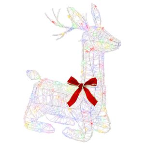 vidaXL 3D Julren LOVIISA 140 LED-lampor M&aring;ngf&auml;rgad 55 x 22 x 63 cm