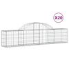 vidaXL Gabion b&aring;gformad 20 st 200x30x40/60 cm galvaniserat j&auml;rn