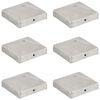 vidaXL Stolphattar pyramid 6 st galvaniserad metall 91x91 mm
