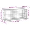 vidaXL Tr&auml;dg&aring;rdsb&auml;nk gabion-design 103x31,5x42 cm impregnerad furu