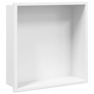 vidaXL Duschnisch matt vit 32x32x9 cm rostfritt st&aring;l
