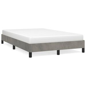 vidaXL s&auml;ngram utan madrass ljusgr&aring; 120x190 cm sammet