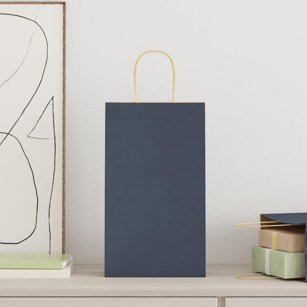 vidaXL Pappersp&aring;sar 250 st med handtag bl&aring; 21x11x36 cm