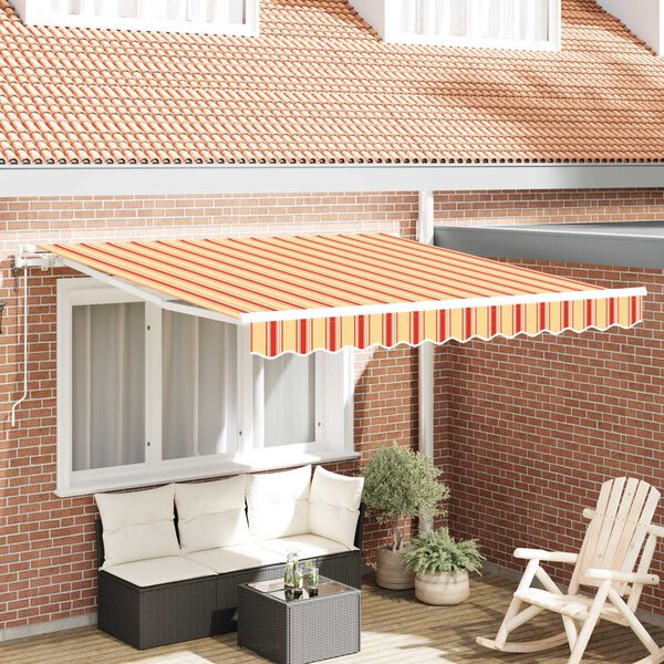 vidaXL Utf&auml;llbar markis Gul och Orange 300 x 250 cm tyg