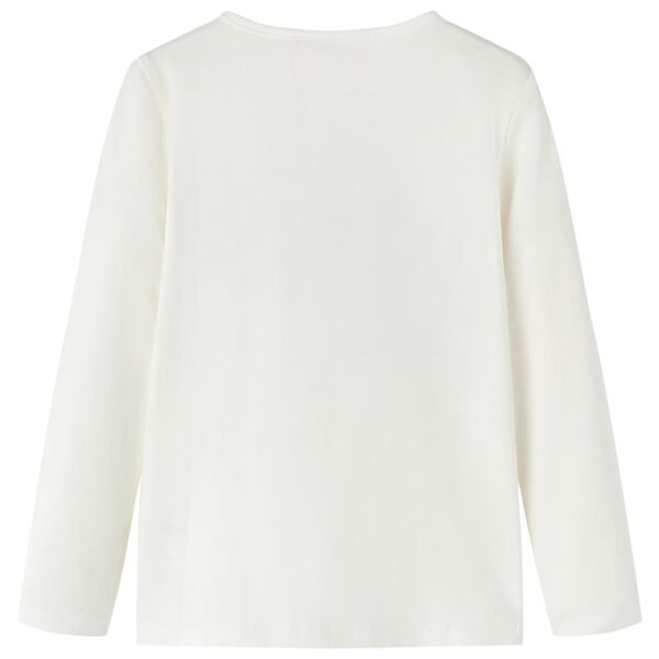 T-shirt med långa ärmar för barn ecru 92